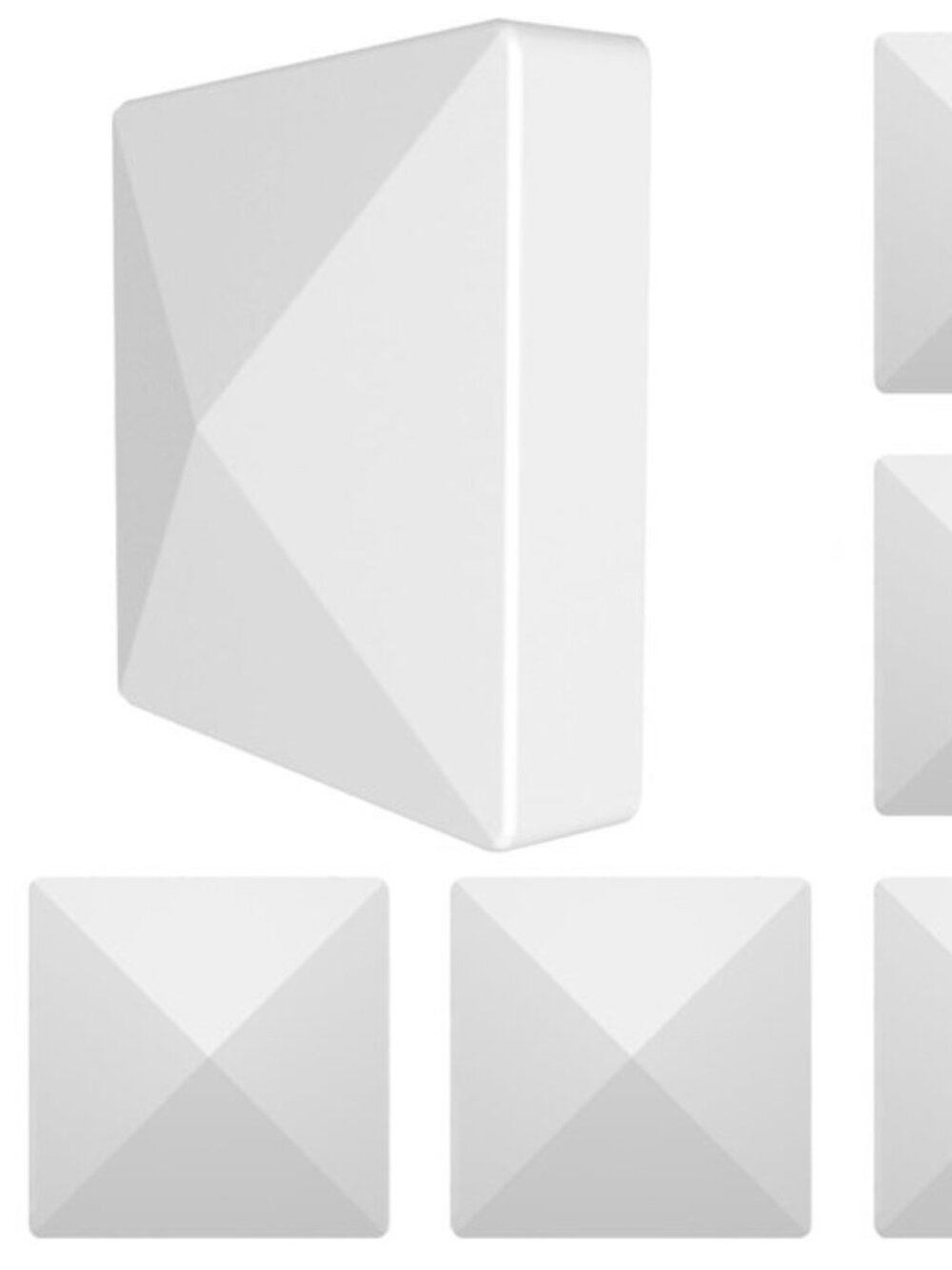 NEW Fiberon Set of 8 White PVC Decorative Pyramid Top 4"x4" Fence Post Caps
